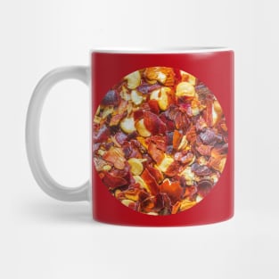 Spicy Red Hot Pepper Chili Flakes Circle Photograph Mug